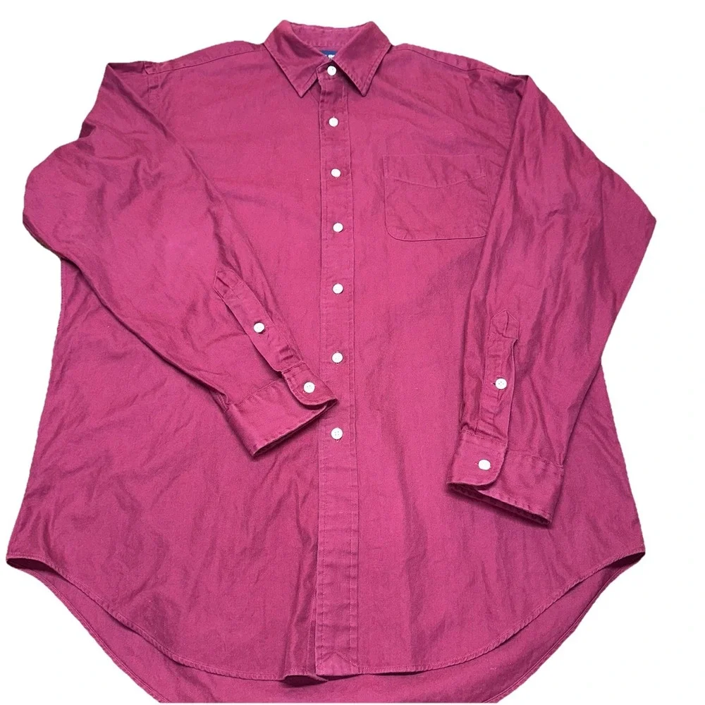 Vintage 90's Polo Golf Ralph Lauren Red Cotton Long Sleeve‎ Button Down Men's M